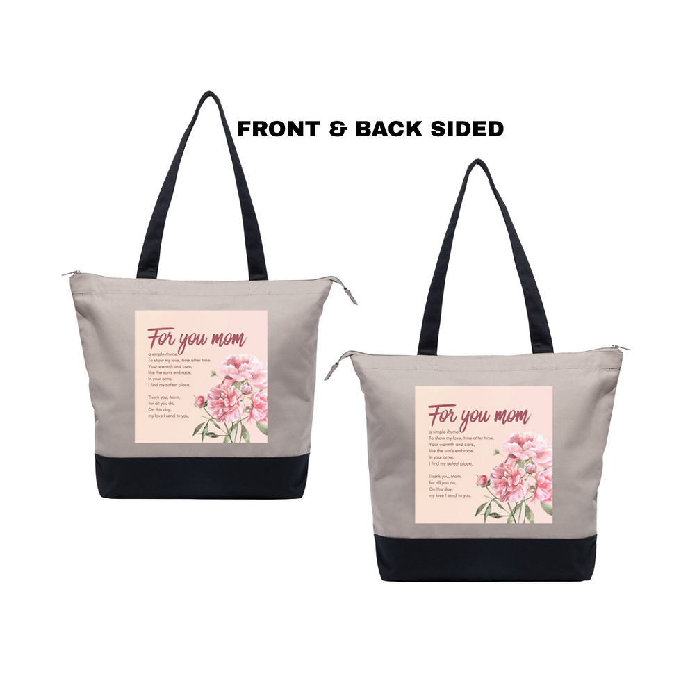 Thumbnail: Happy Mother’s Day Tote Bag#4 (black & grey)