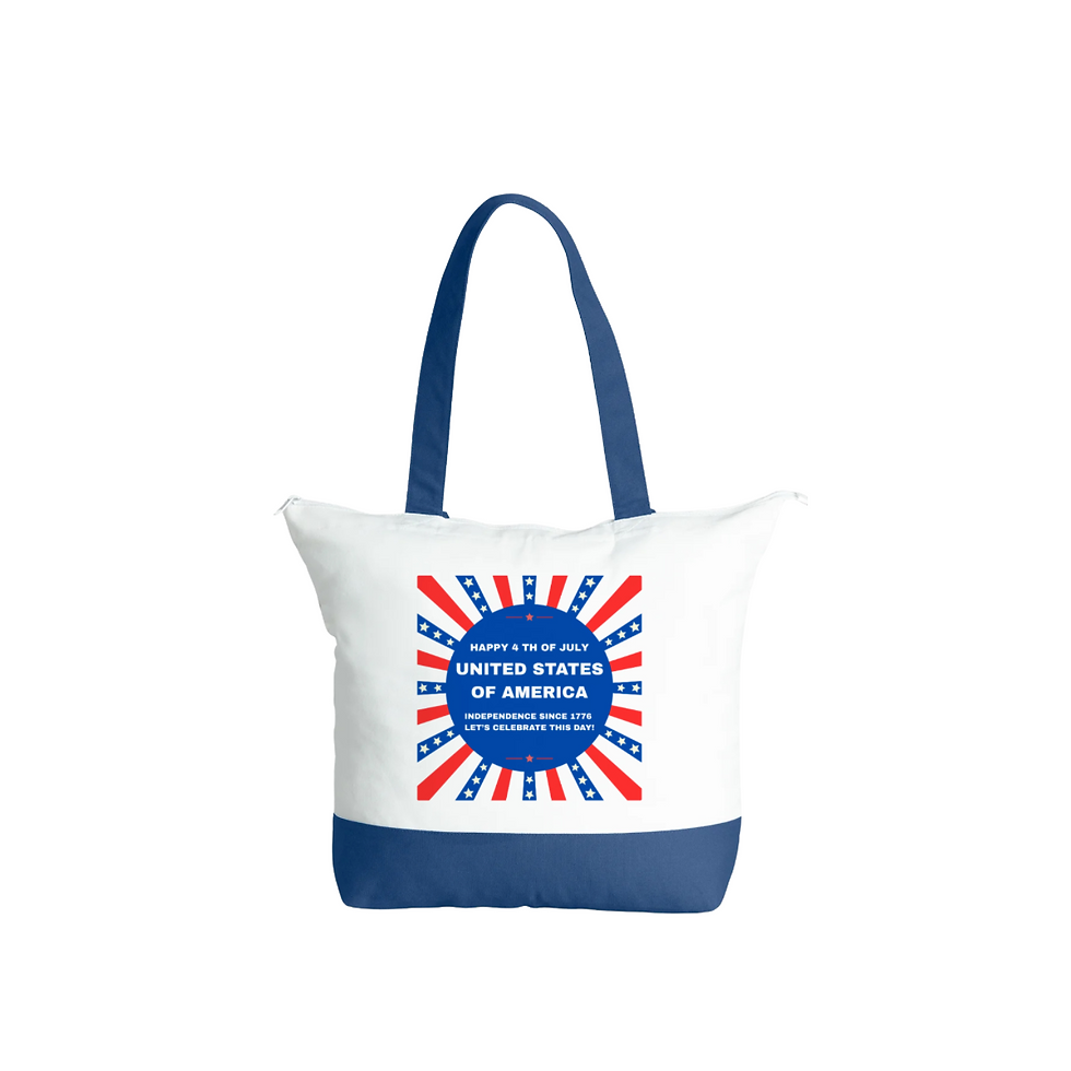 Thumbnail: Happy 4 th of July Tote Bag Set #1 (blue & white)