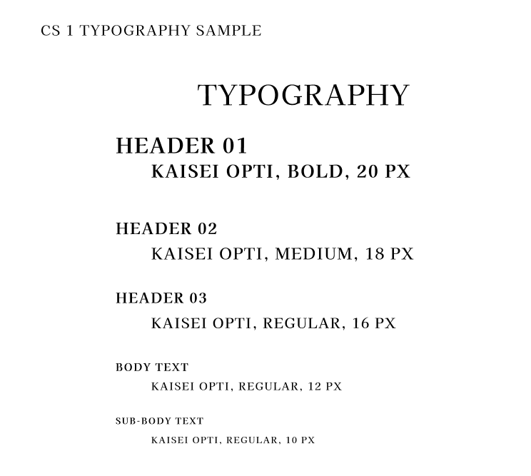 CS 1 typography