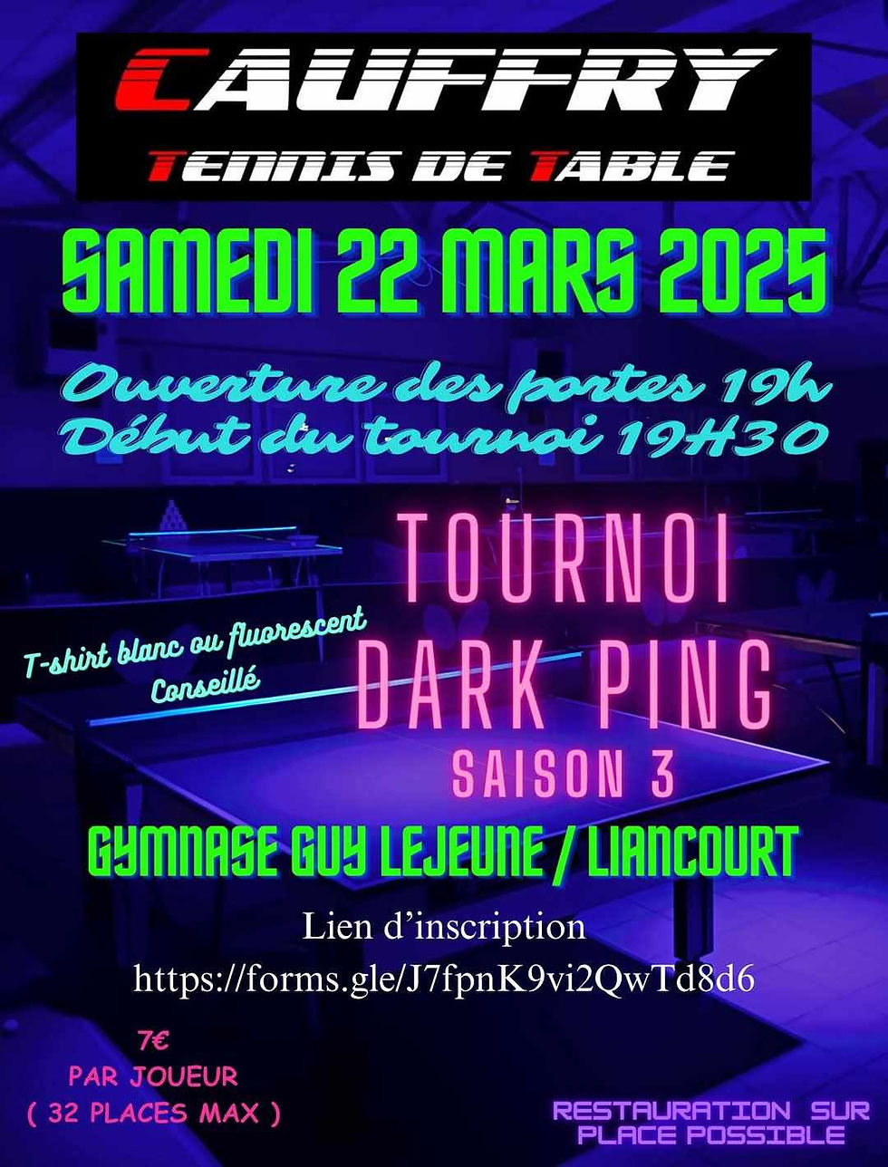 Tournoi "Dark Ping" à Cauffry !