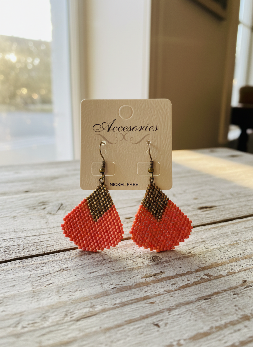 Mercan ışığı damla kùpe 