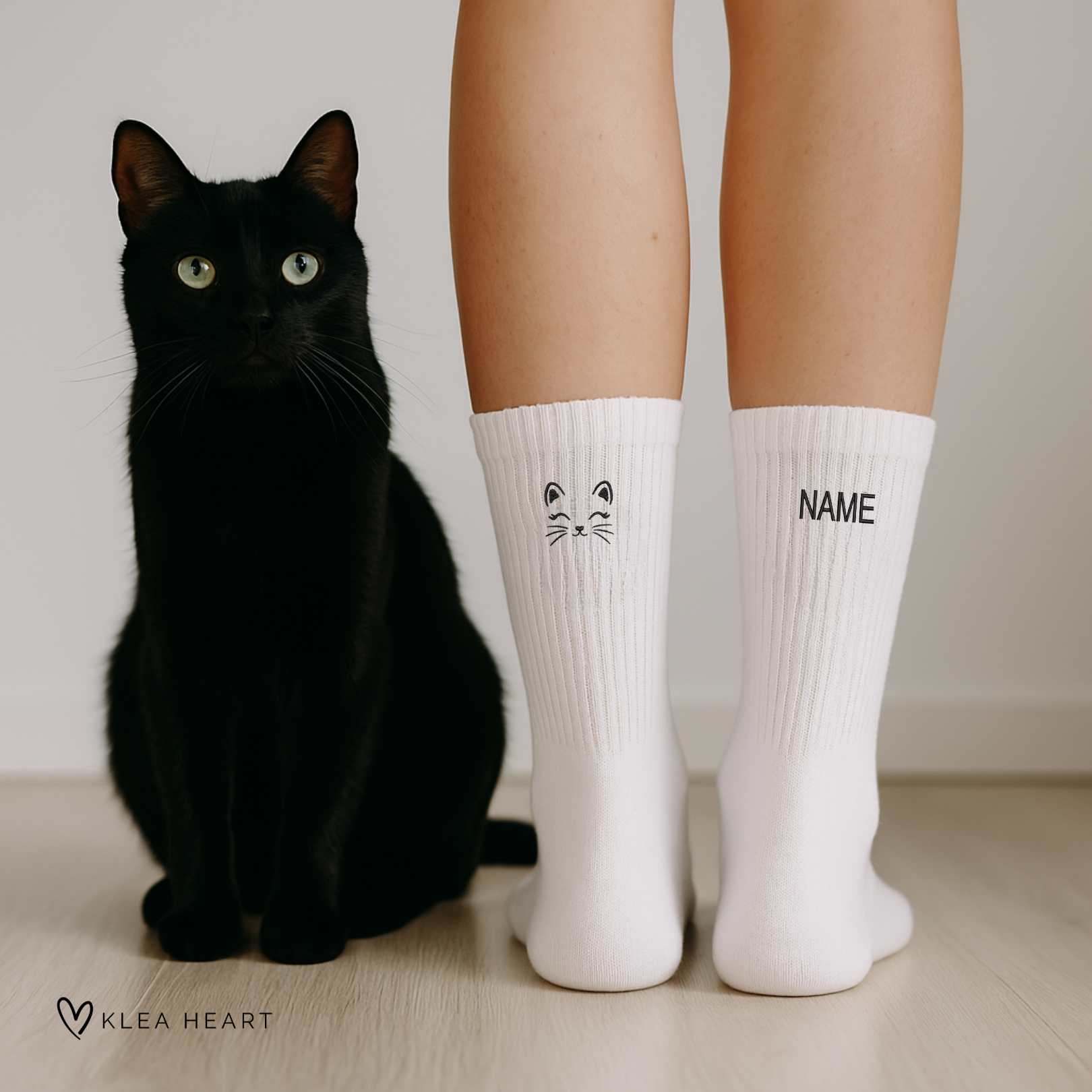 Socks Cat Lover Name | Organic Cotton | white