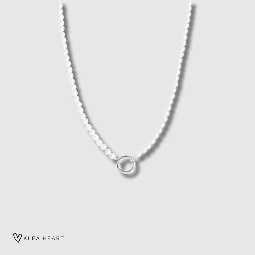 Pearl Necklace with Ring for Pendant I Silver






