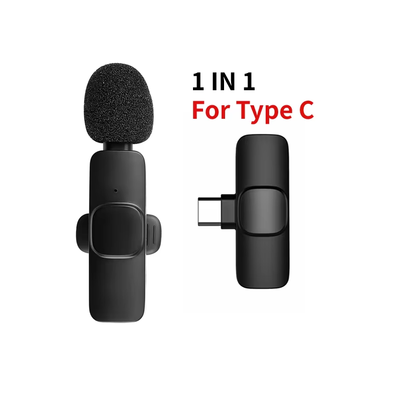 Thumbnail: 3in1 Wireless Microphone for iPhone Android Cameras Wireless Microphone for Inte