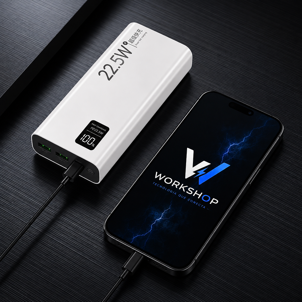 Miniatura: 2 Por 230 | Power Bank 20000mAh Portátil Com Tela LCD, Saídas USB