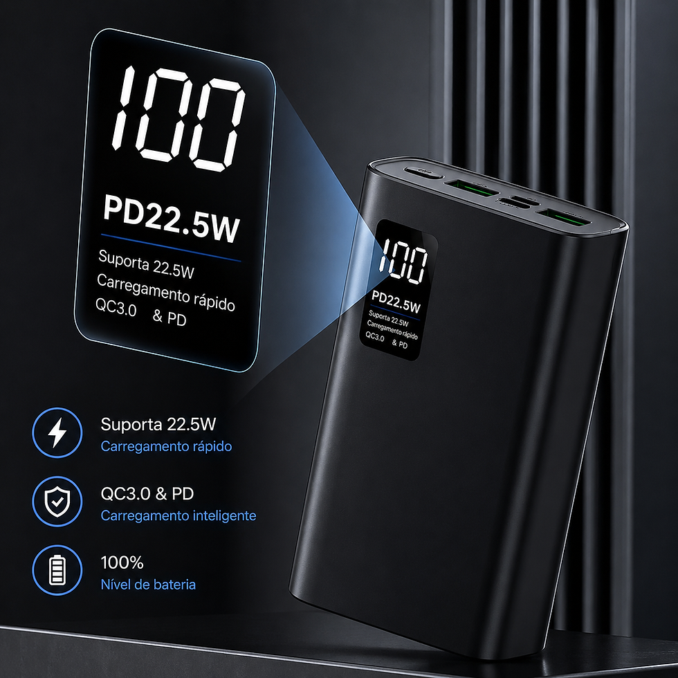 Miniatura: 2 Por 230 | Power Bank 20000mAh Portátil Com Tela LCD, Saídas USB