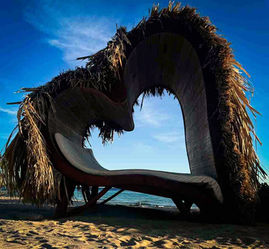 Heart shaped lounge at Sandals Curacao