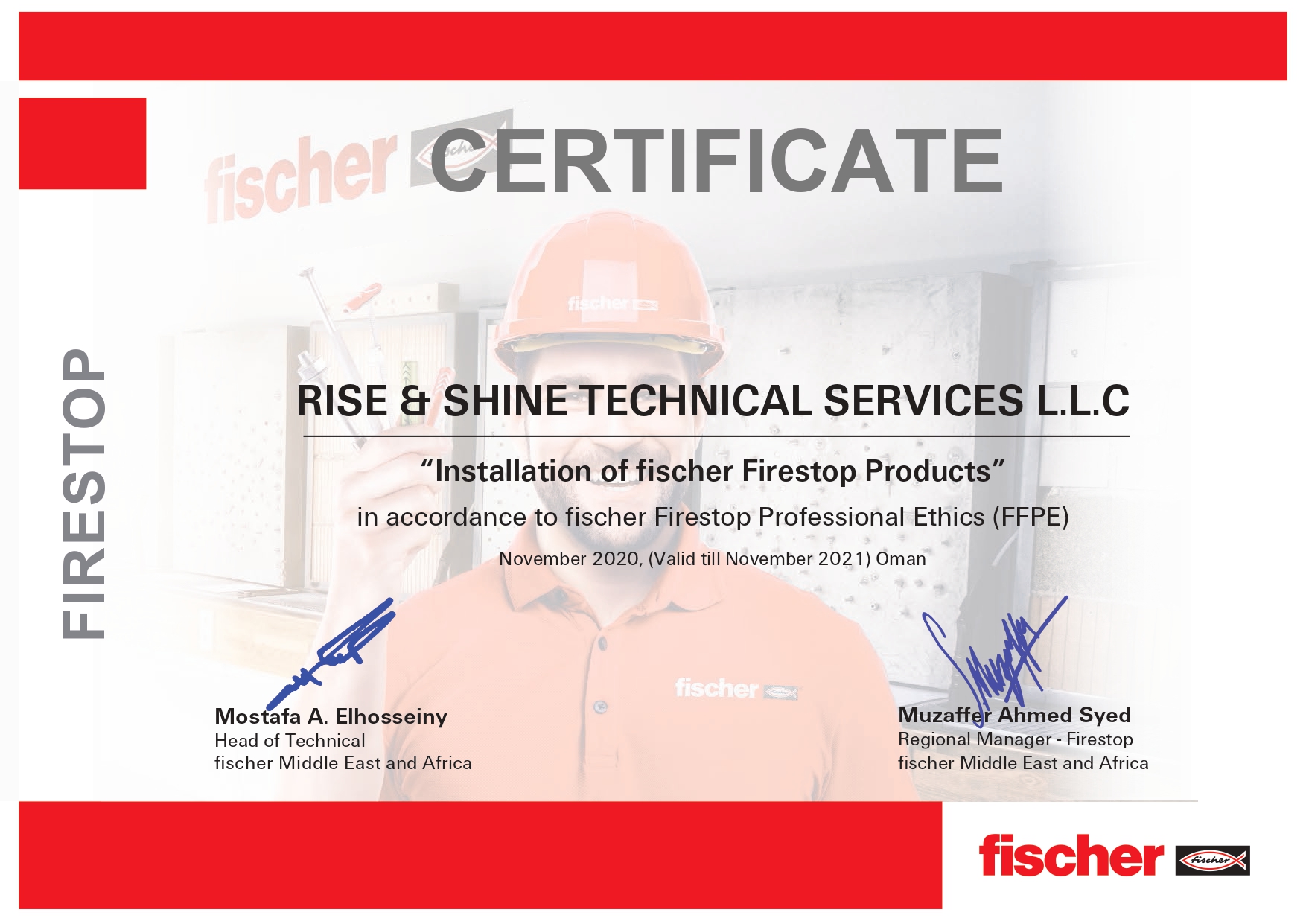 Fisher Certificate