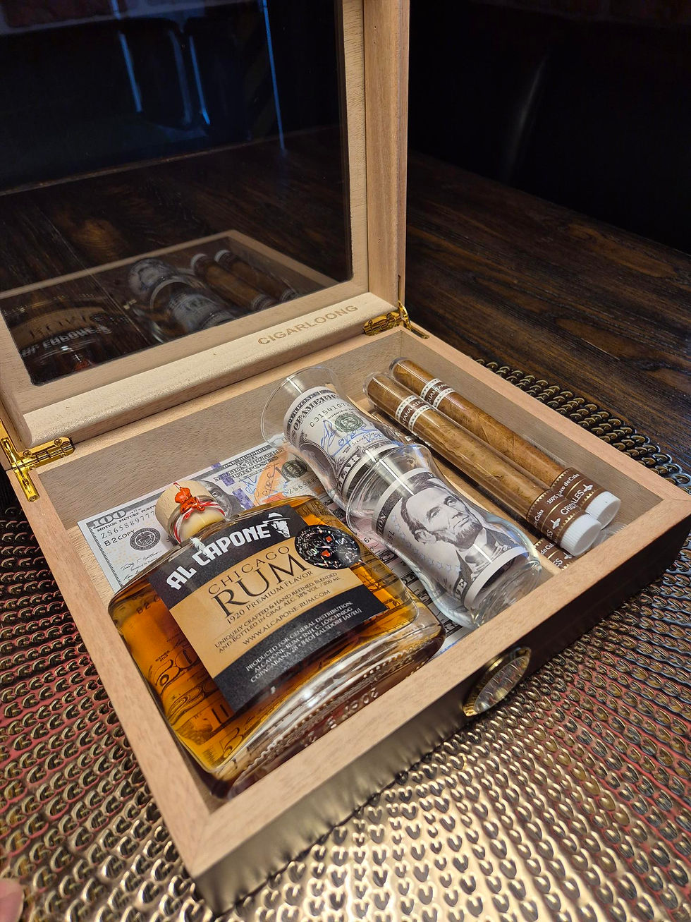 Miniaturbild: HUMIDOR mit 200ml.  38% Al Capone Chicago Rum