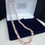 Thumbnail: Natural Pink/Peach colour Freshwater Cultured Pearl Knotted Necklace 