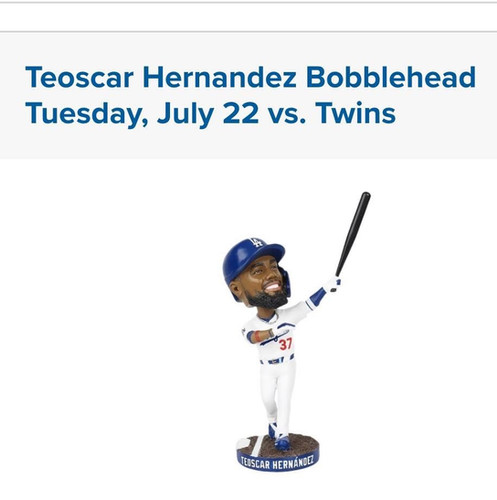 2025 Los Angeles Dodgers Teoscar Hernandez Bobblehead 7/22 Presale