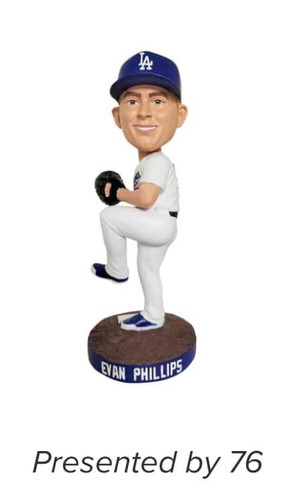 ボブルヘッド　EVAN PHILLIPS 24／9／7入手 2024 Los Angeles Dodgers Evan Phillips bobblehead