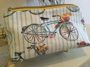 bicycle print zip pouch