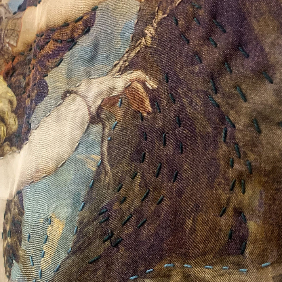 Thumbnail: Silk and Denim Shoulder Shopper