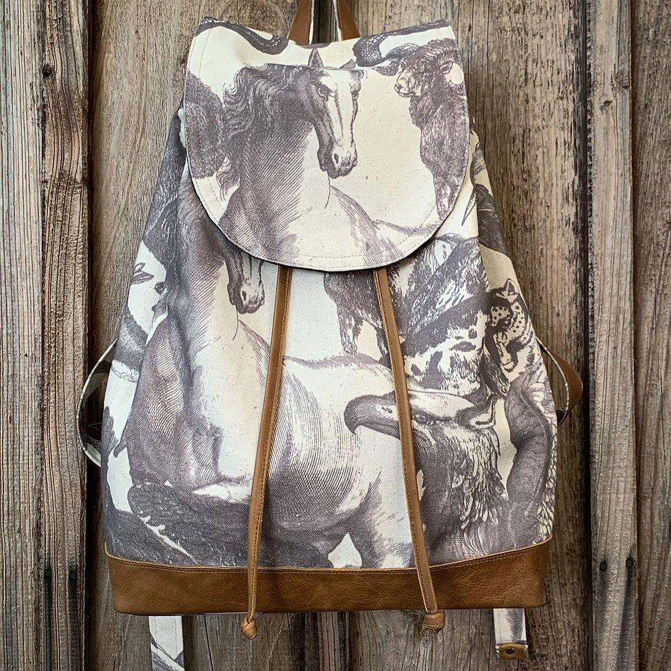 Thumbnail: Backpack in Mythical Creatures Fabric
