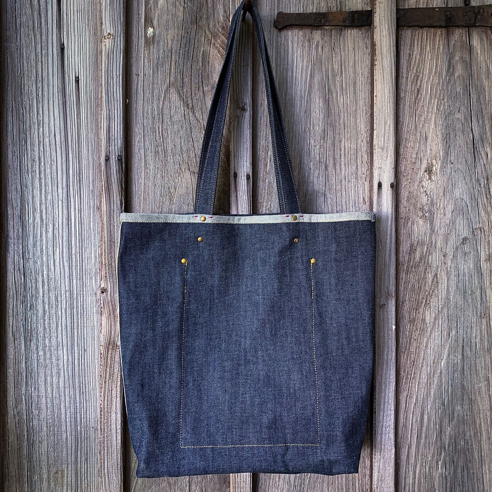 Thumbnail: Silk and Denim Shoulder Shopper