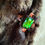 Thumbnail: Faux Fur Shoulder Bag Studded with Gemstones 