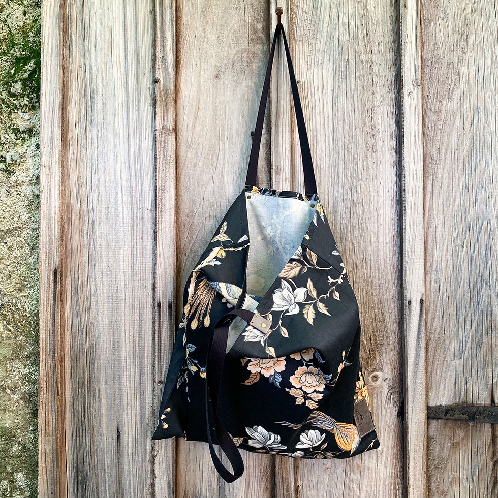 Thumbnail: BIRD AND FLORAL PRINT SHOULDER TOTE