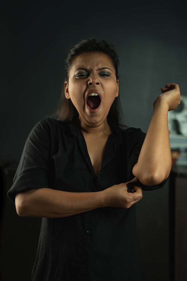 Woman tired at work