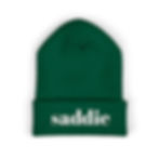 Thumbnail: Embroidered 'saddie' Cuffed Beanie — Minimal Monochrome Knit Hat