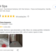 Avaliação 5 Estrelas no Google - Tais Gasparini