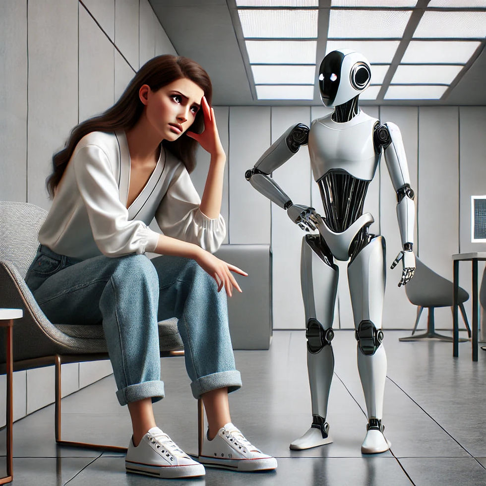 Inteligencia artificial y mujer jóven