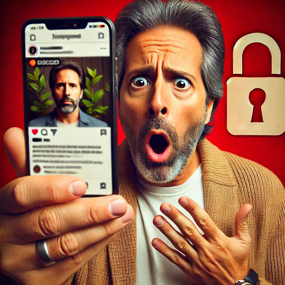 hombre asustado ante movil