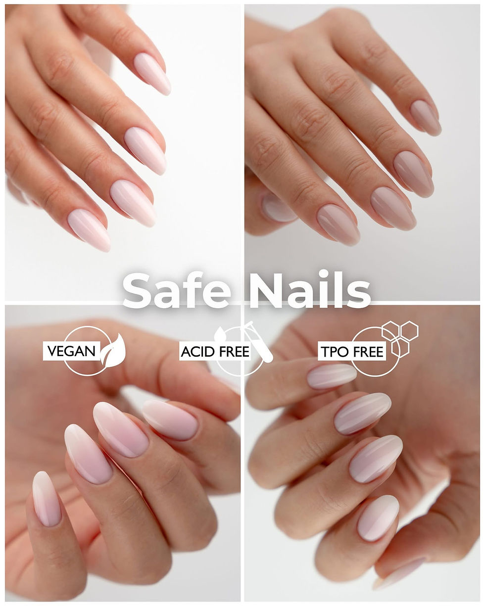 Vue rapprochée d'ongles en gel parfaitement modelés et brillants