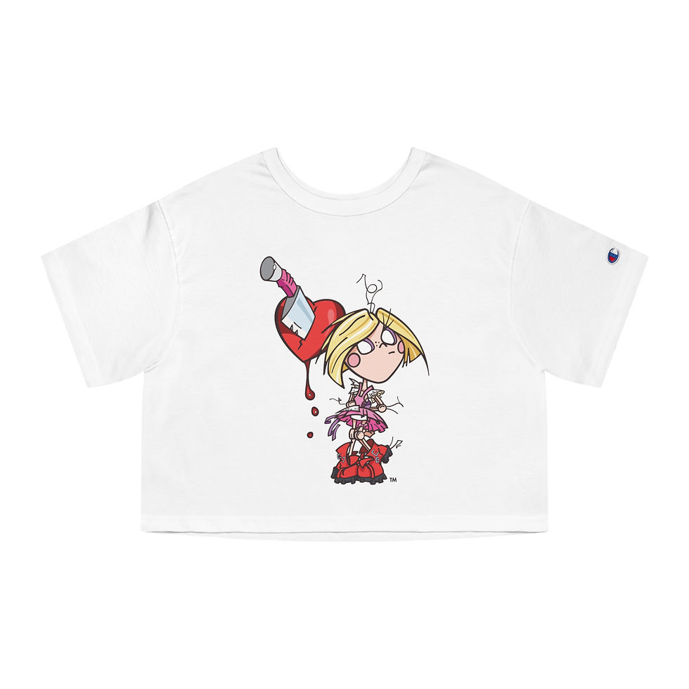 Thumbnail: Pretty Creepy - Valentine Mary (Champion Women's Heritage Cropped T-Shirt)