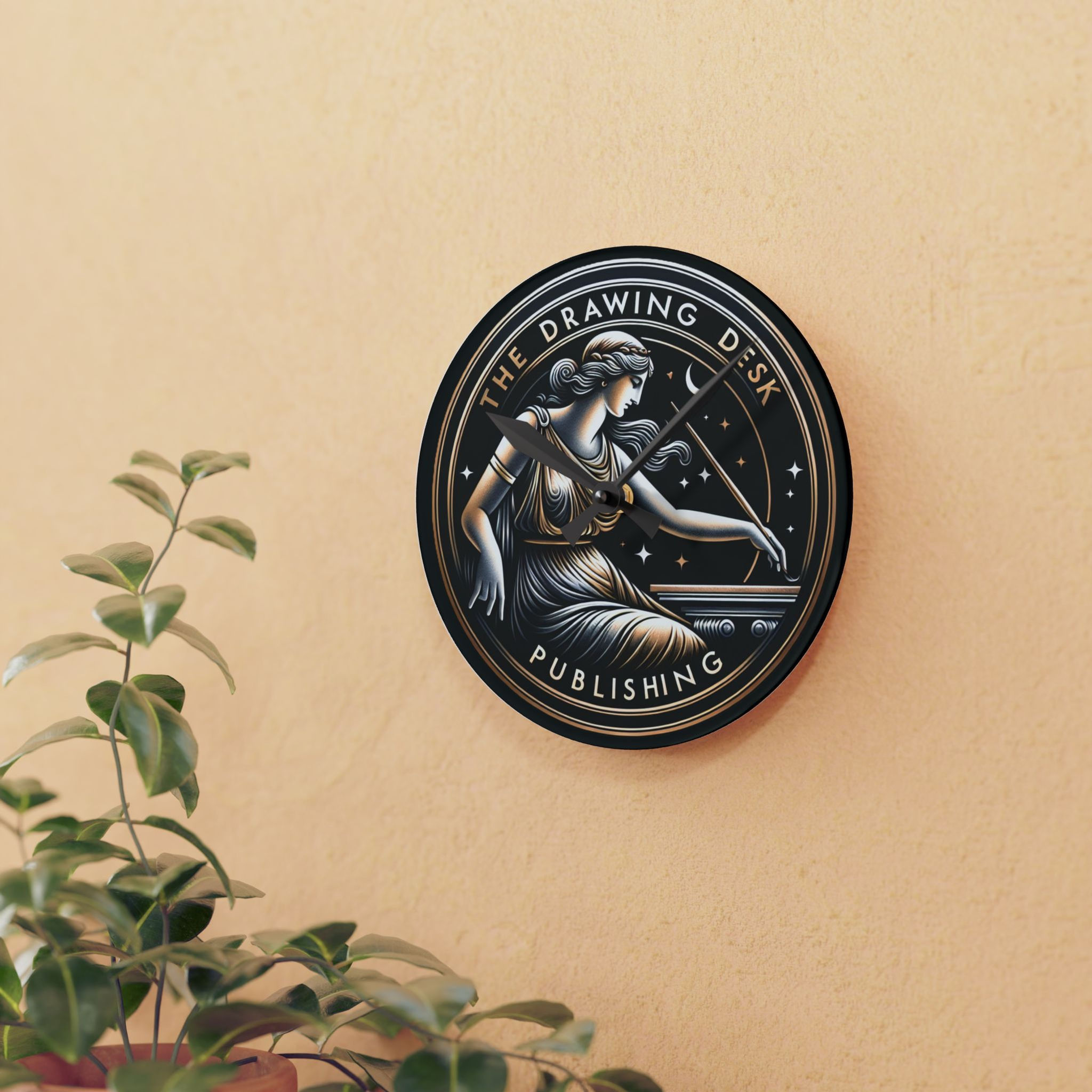 Official Drawing Desk Logo Wall Clock