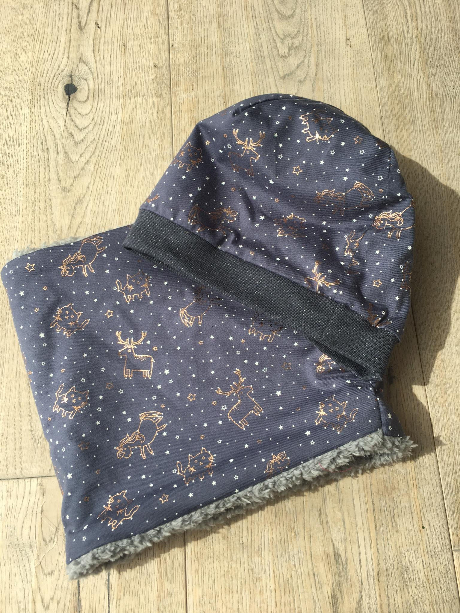 Loopschal ohne Beanie Glitzer-Einhorn🦄