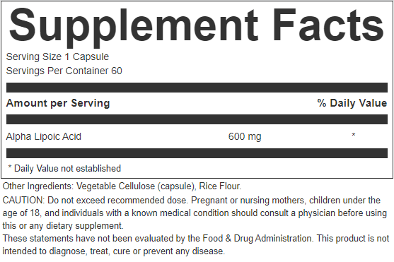 Thumbnail: Alpha Lipoic Acid (600 mg)