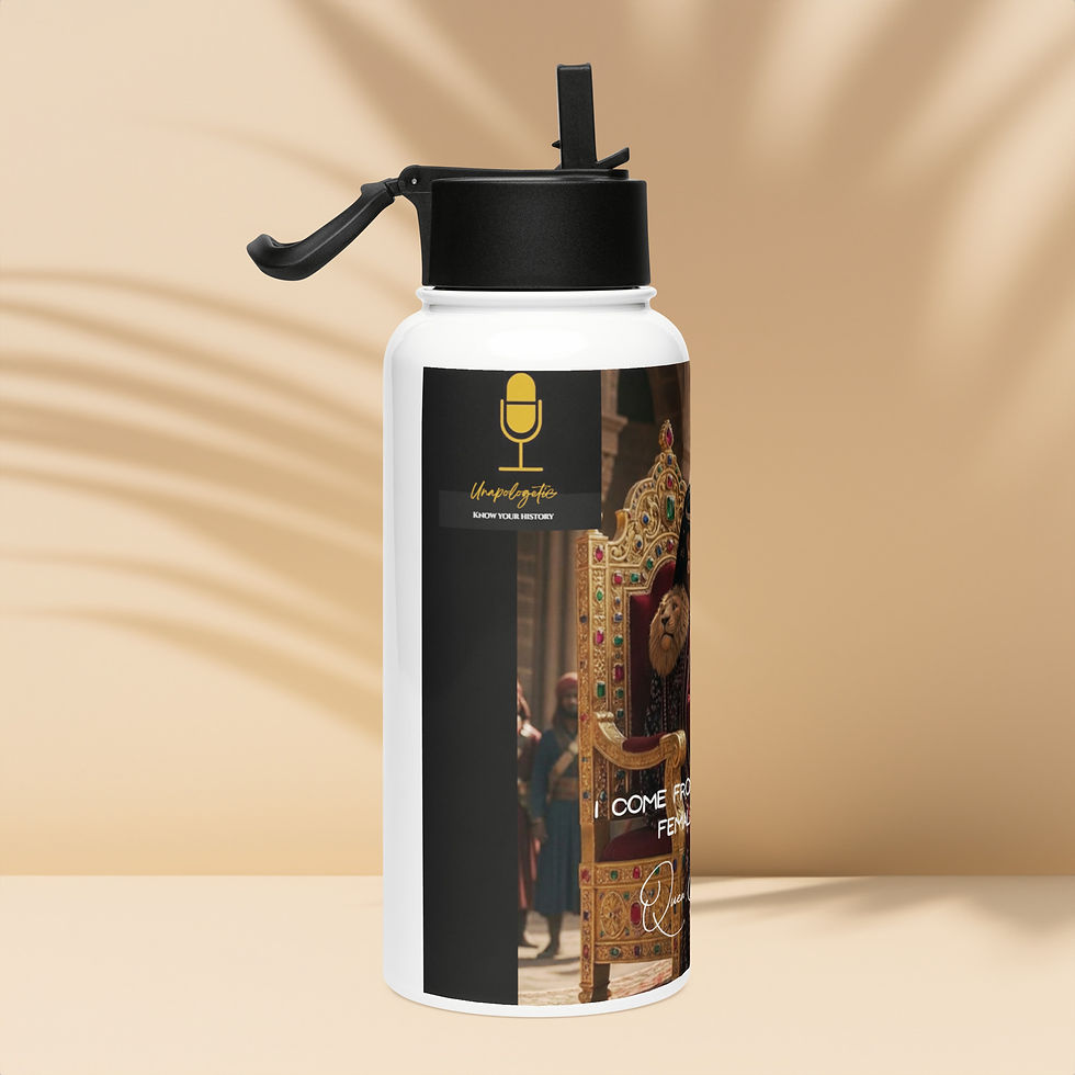 Thumbnail: Queen Gudit Stainless steel water bottle with a straw lid