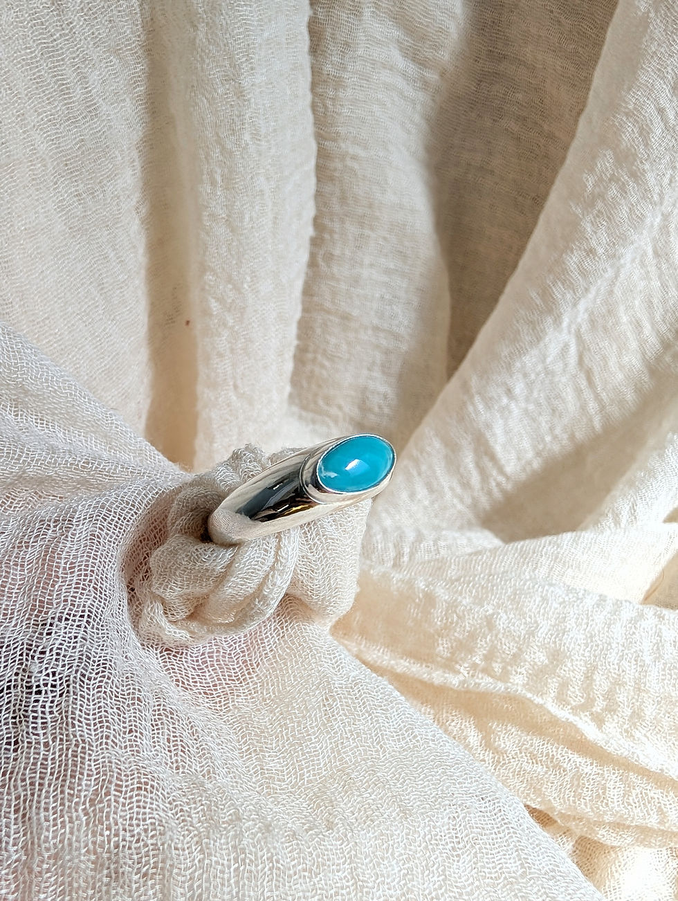 Thumbnail: Chunky Turquoise Signet Ring