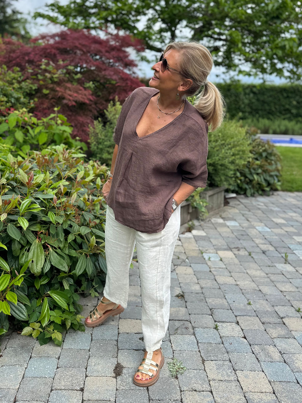 Miniature : Blouse en lin Maguy choco