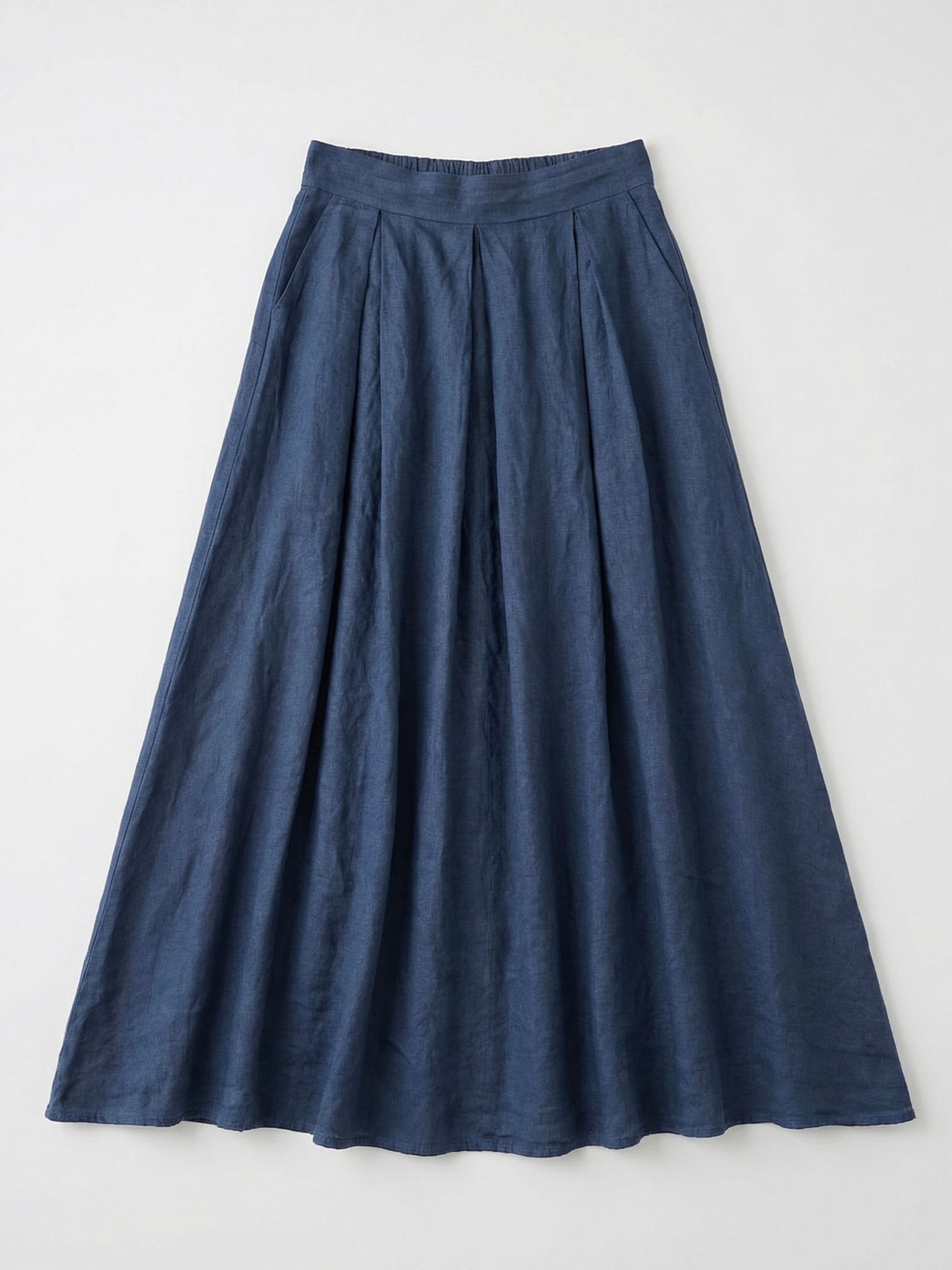 Jupe Caroline en lin bleu marine