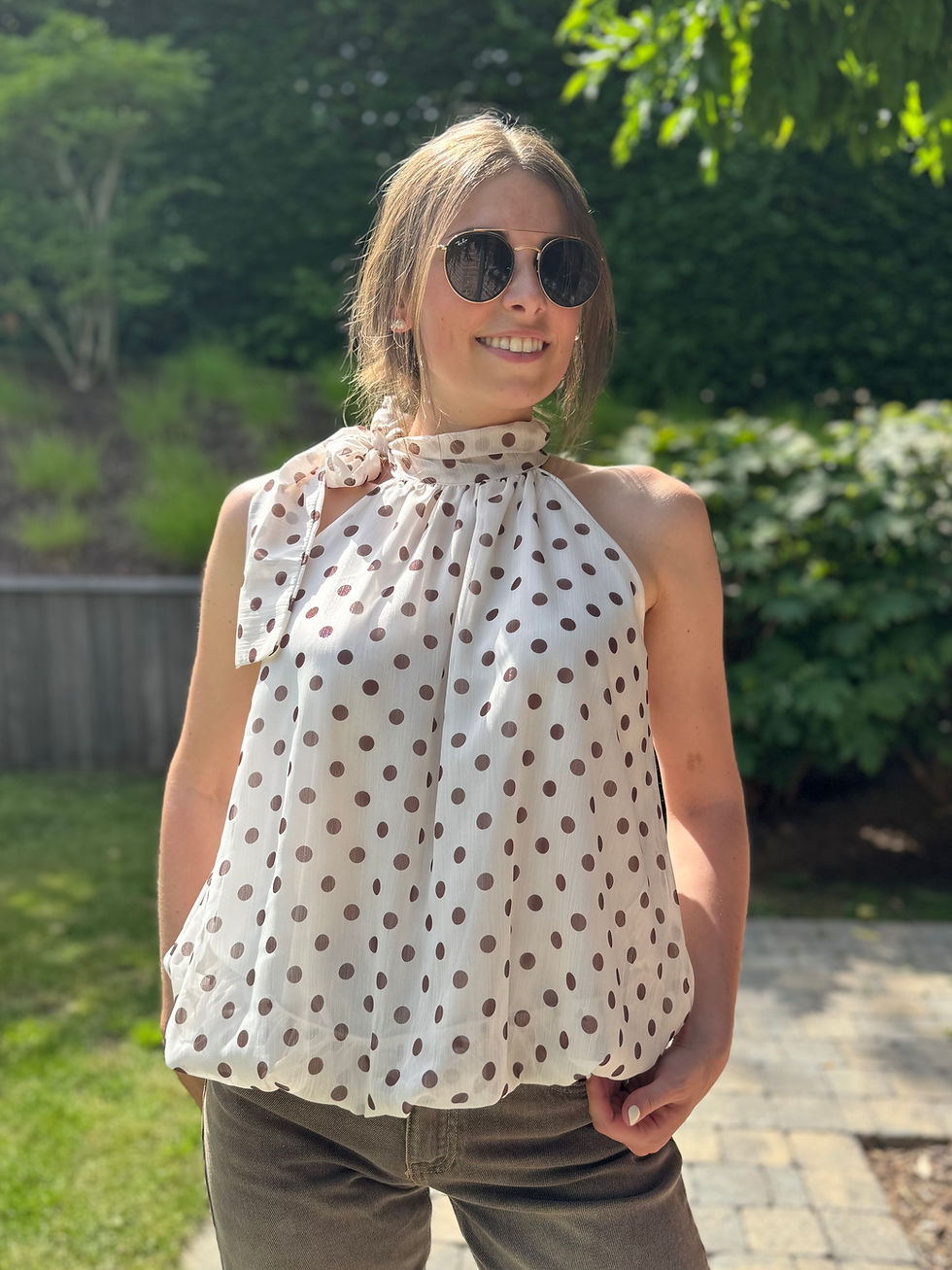 Miniature : Blouse à pois écru