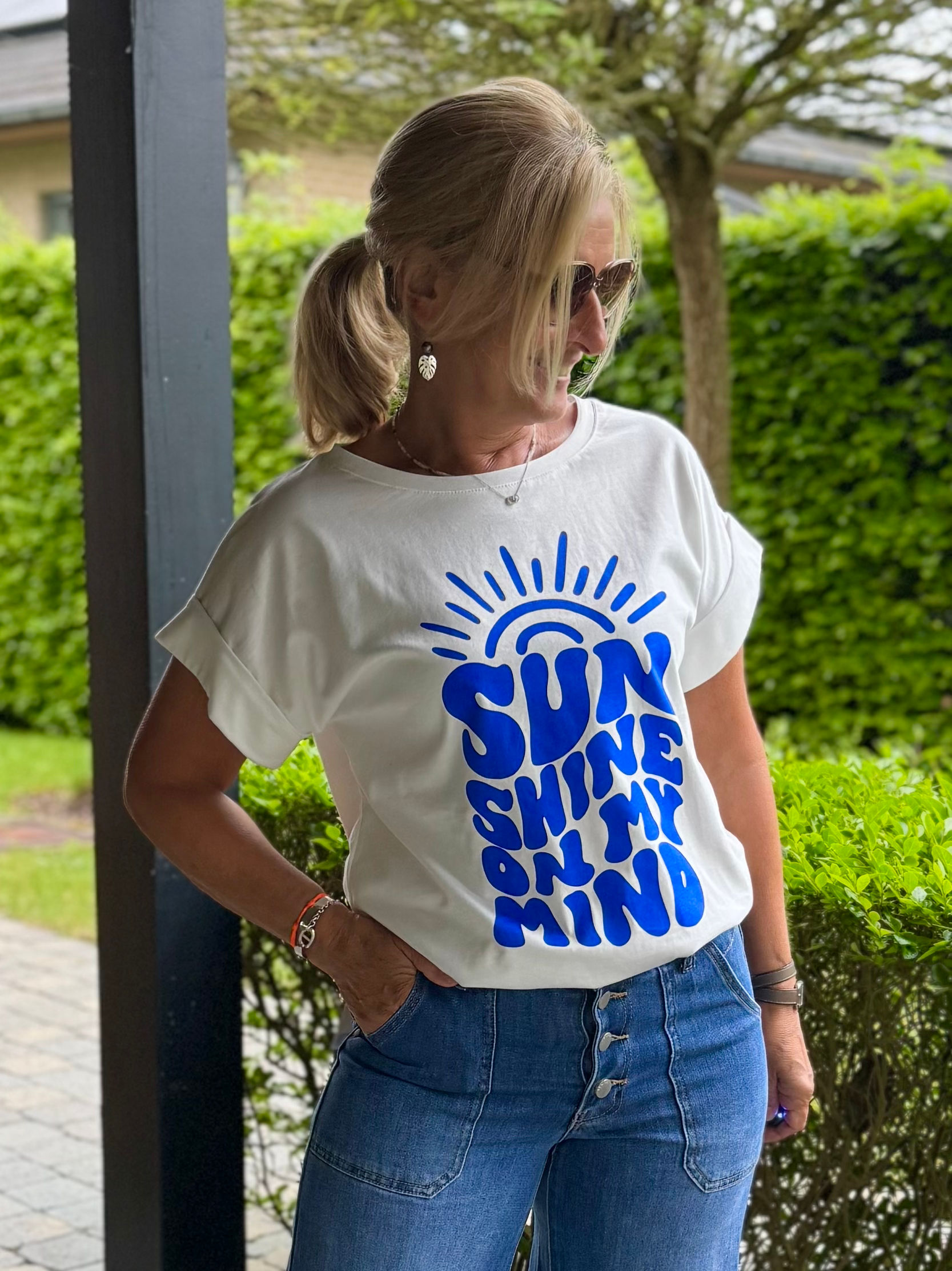 T-shirt Sun Shine bleu