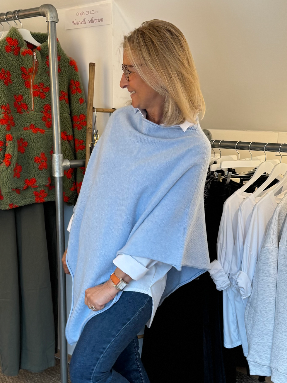 Miniature : Poncho bleu clair