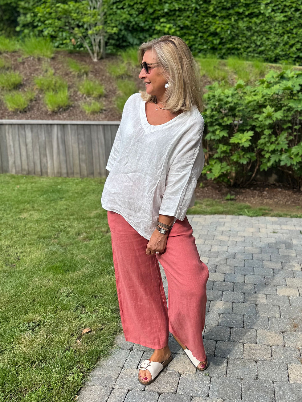 Miniature : Pantalon Louise en lin terracotta