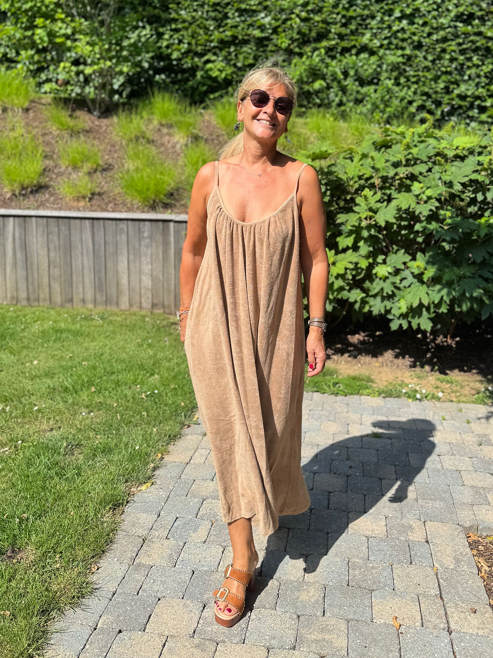 Miniature : Robe longue éponge camel