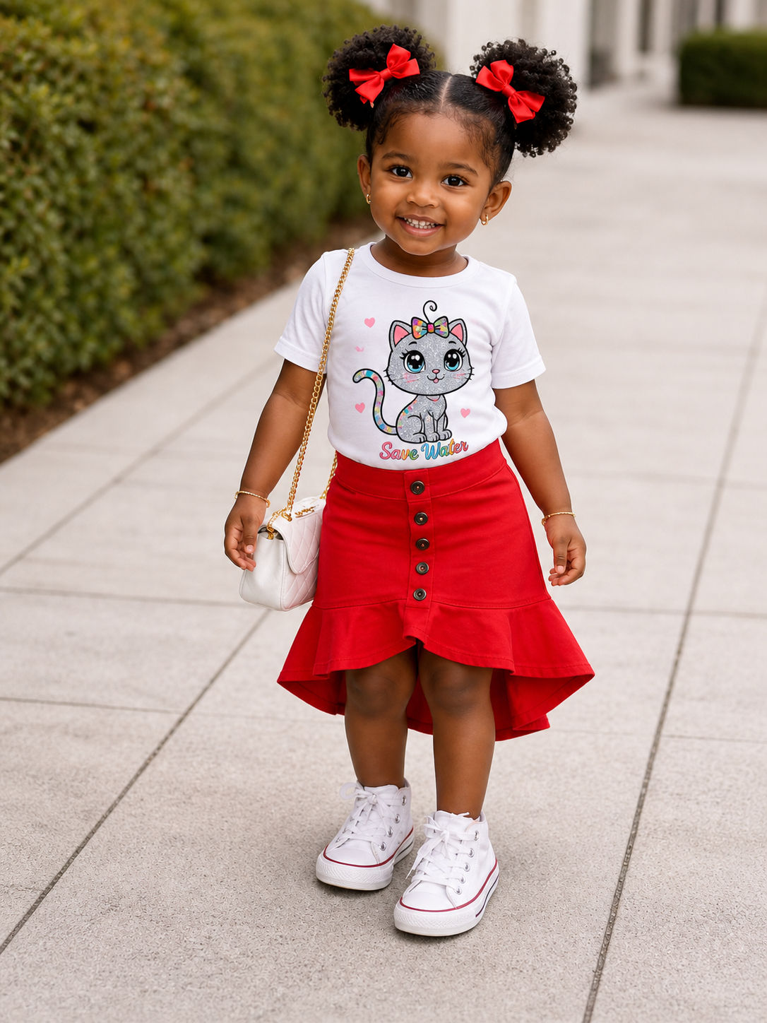 Red Skirt Set