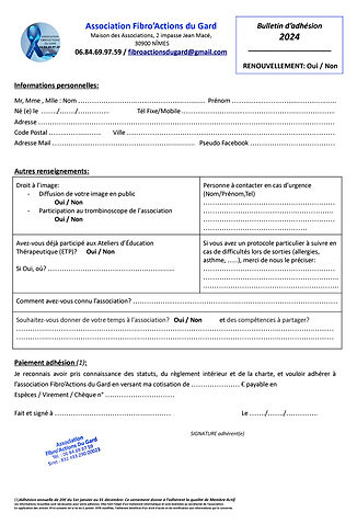 fiche adhesion papier