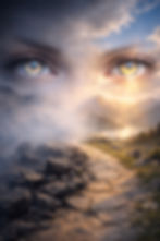 Ghost or fingers and body image on a glass with a shadow 