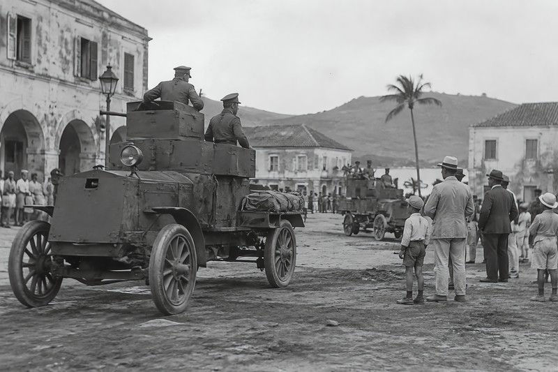 Military Vehicles During The Activity Just Beginning In An Open Civic Square...