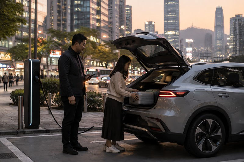 The digital world during the vehicle being prepared for use in a dense city