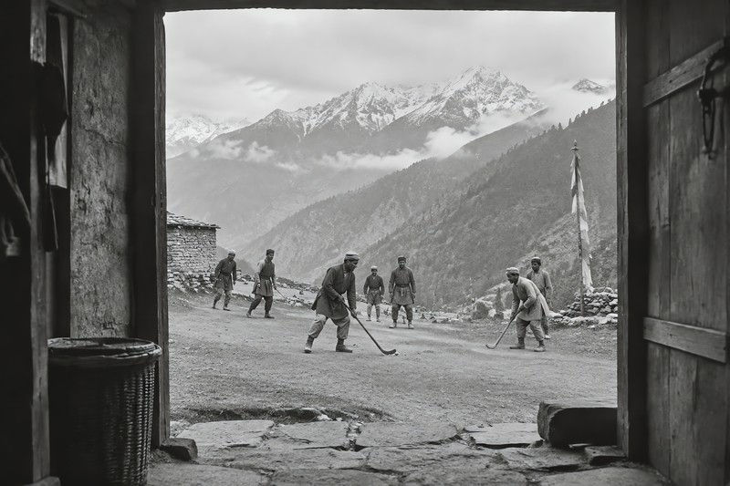 Athletes During The Activity Just Beginning In A Mountain Region, South Asia...