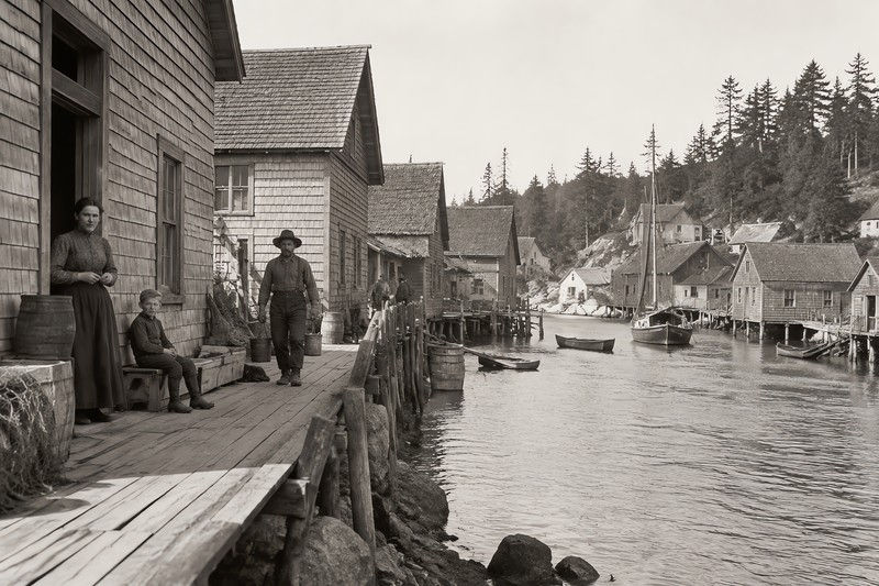 Buildings During An Interior Circulation Space In A River Corridor, A Remote...