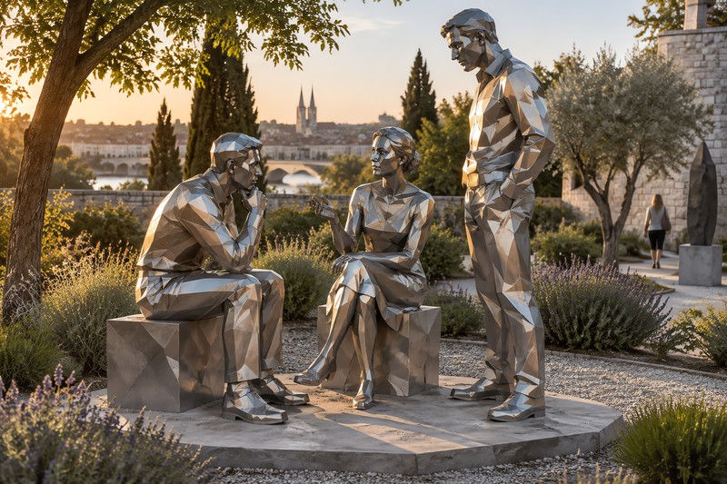 Human Figures During A Small-Group Exchange In