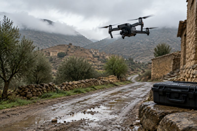 Devices during movement through a credible environment in a rural settlement